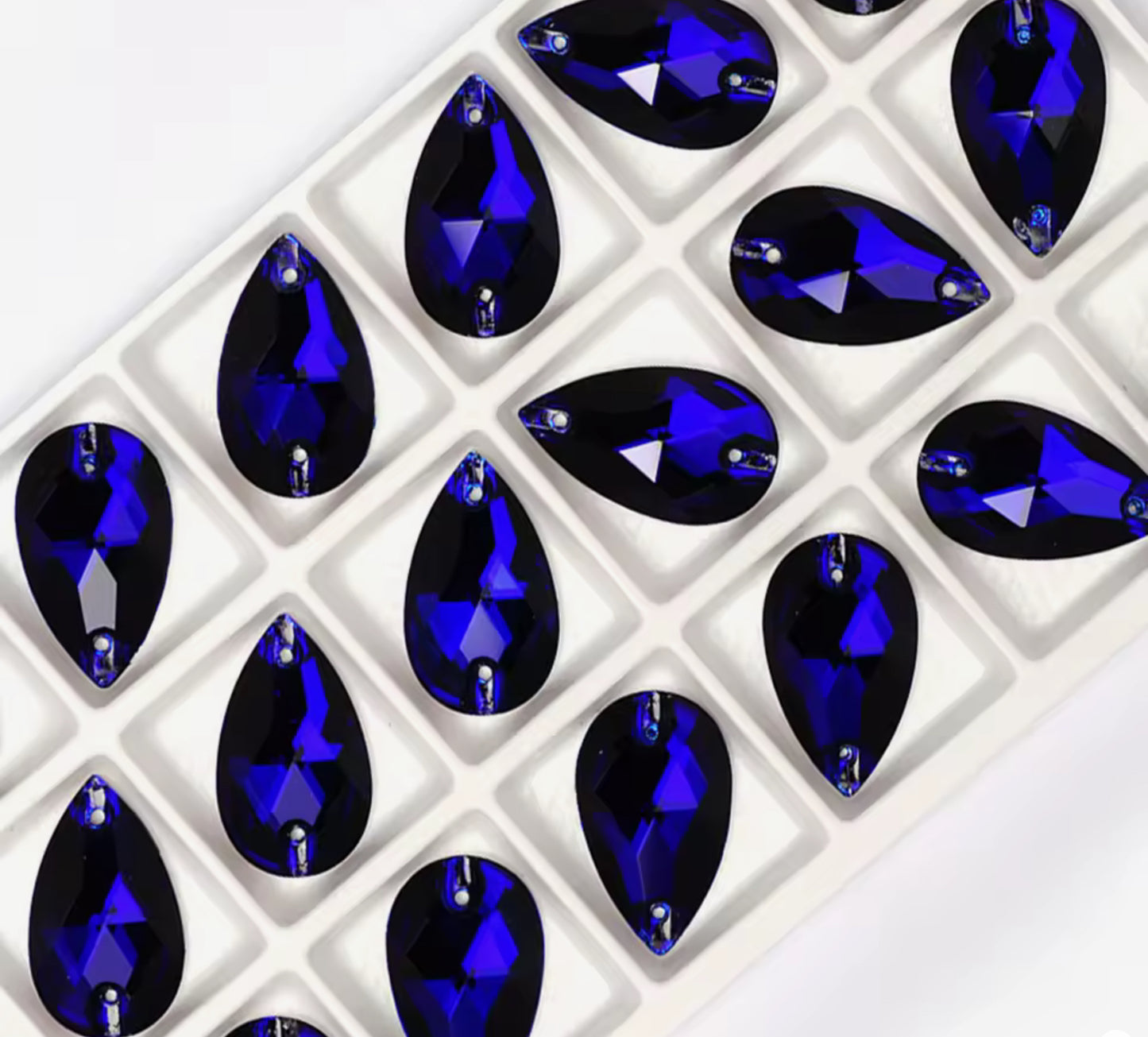 COBALT BLUE - DROP SEW-ON CRYSTAL 3230 FLAT BACK