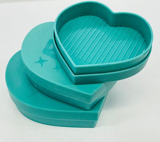 Limited Edition Heart Crystal Trays - Teal