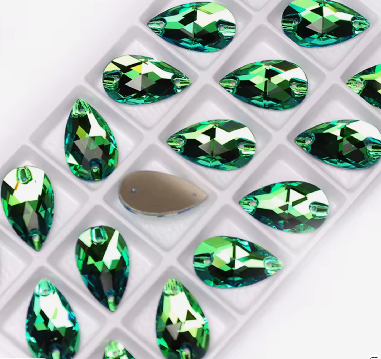 PERIDOT - DROP SEW-ON CRYSTAL 3230 FLAT BACK