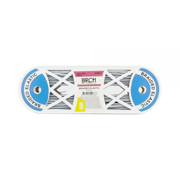 8mm Braided Premium Elastic - 6 Metre Pack- White