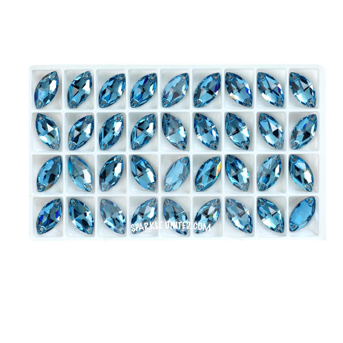 SAPPHIRE LT - NAVETTE SEW-ON CRYSTAL 3220 FLAT BACK