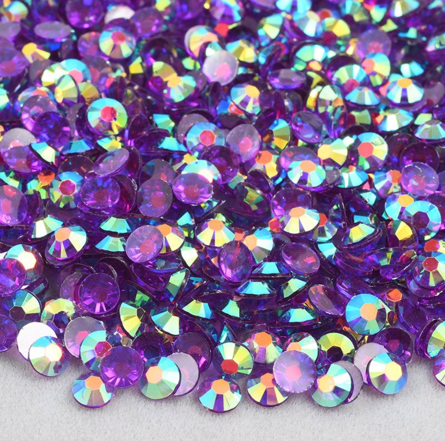 AMETHYST AB - SPARKLE - Resin Non Hotfix Flat Back Crystal