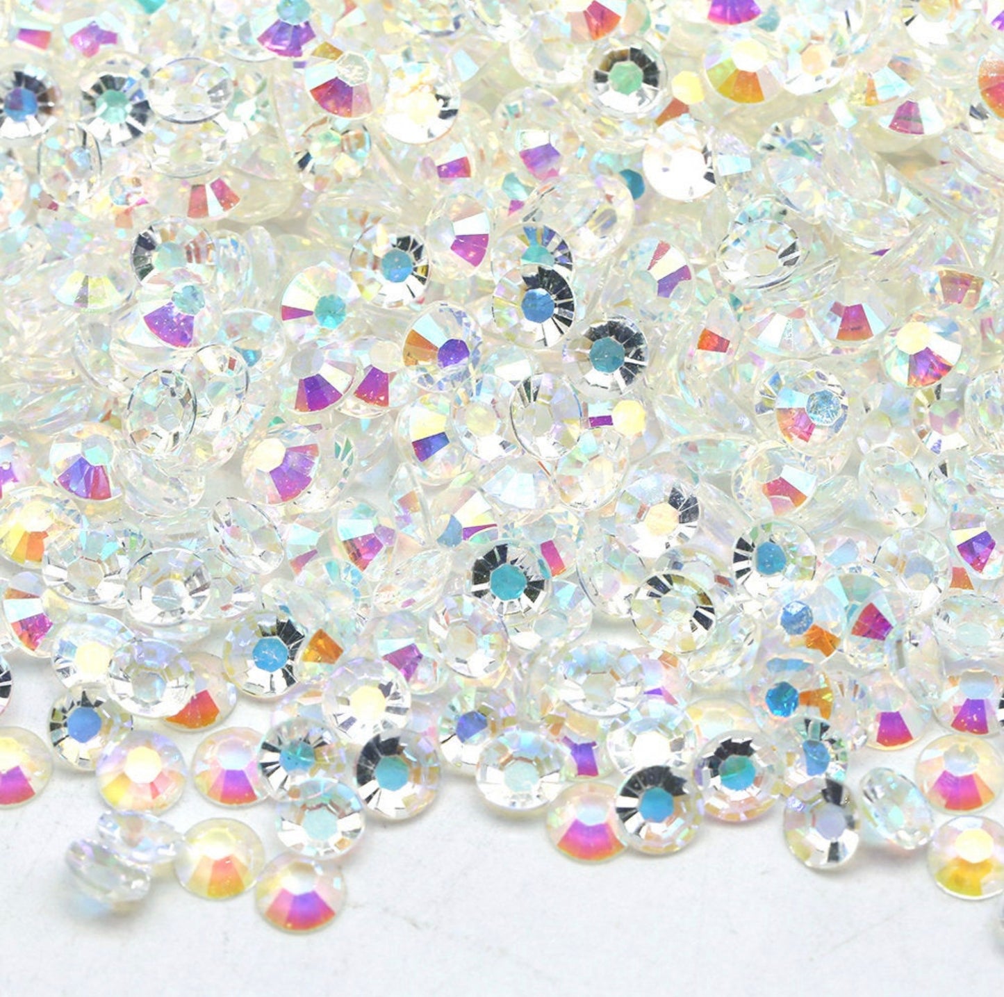 CRYSTAL AB - SPARKLE - Resin Non Hotfix Flat Back Crystal