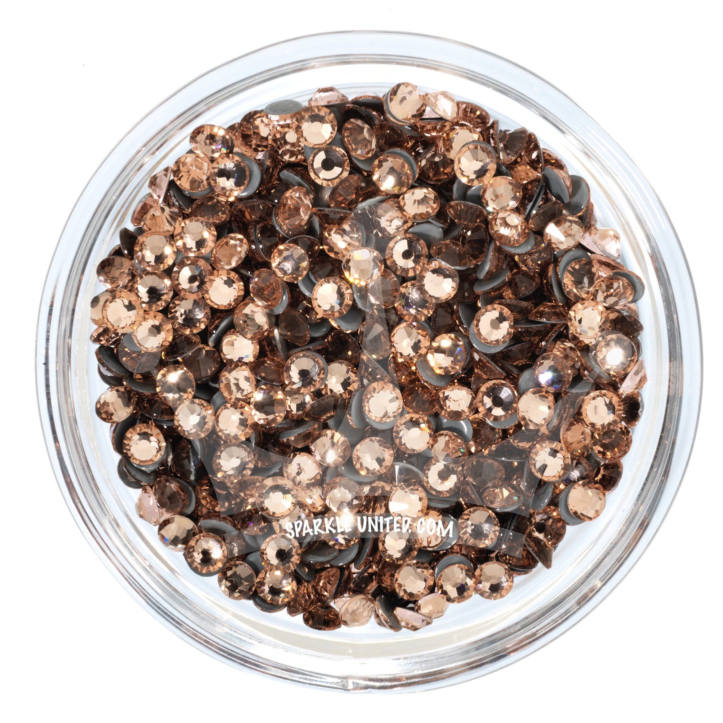 LIGHT PEACH/CHAMPAGNE - 16 FACETS - 4A GRADE PREMIUM - HOTFIX GLASS RHINESTONE