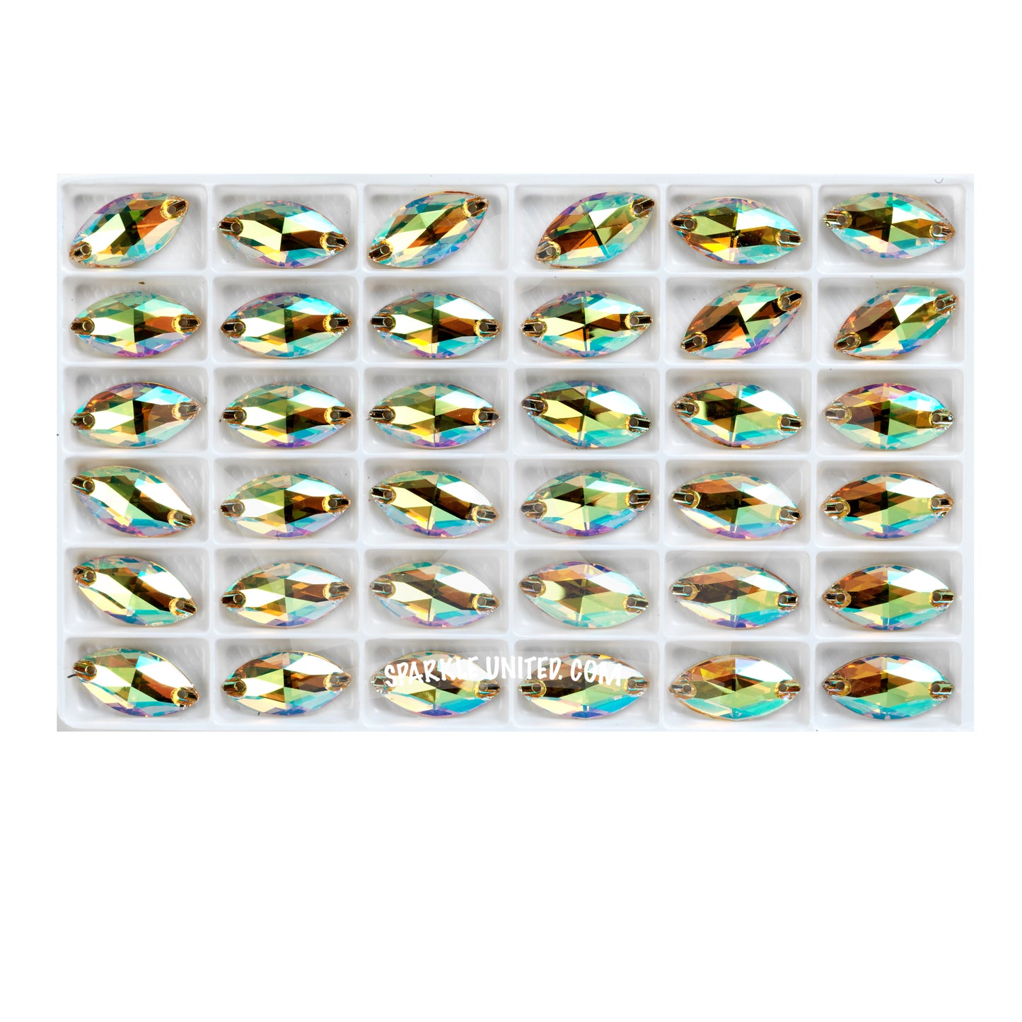 CRYSTAL SUN - NAVETTE SEW-ON CRYSTAL 3220 FLAT BACK