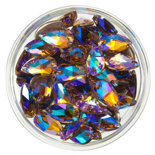 TOPAZ AB - DROP SEW-ON CRYSTAL 3230 FLAT BACK