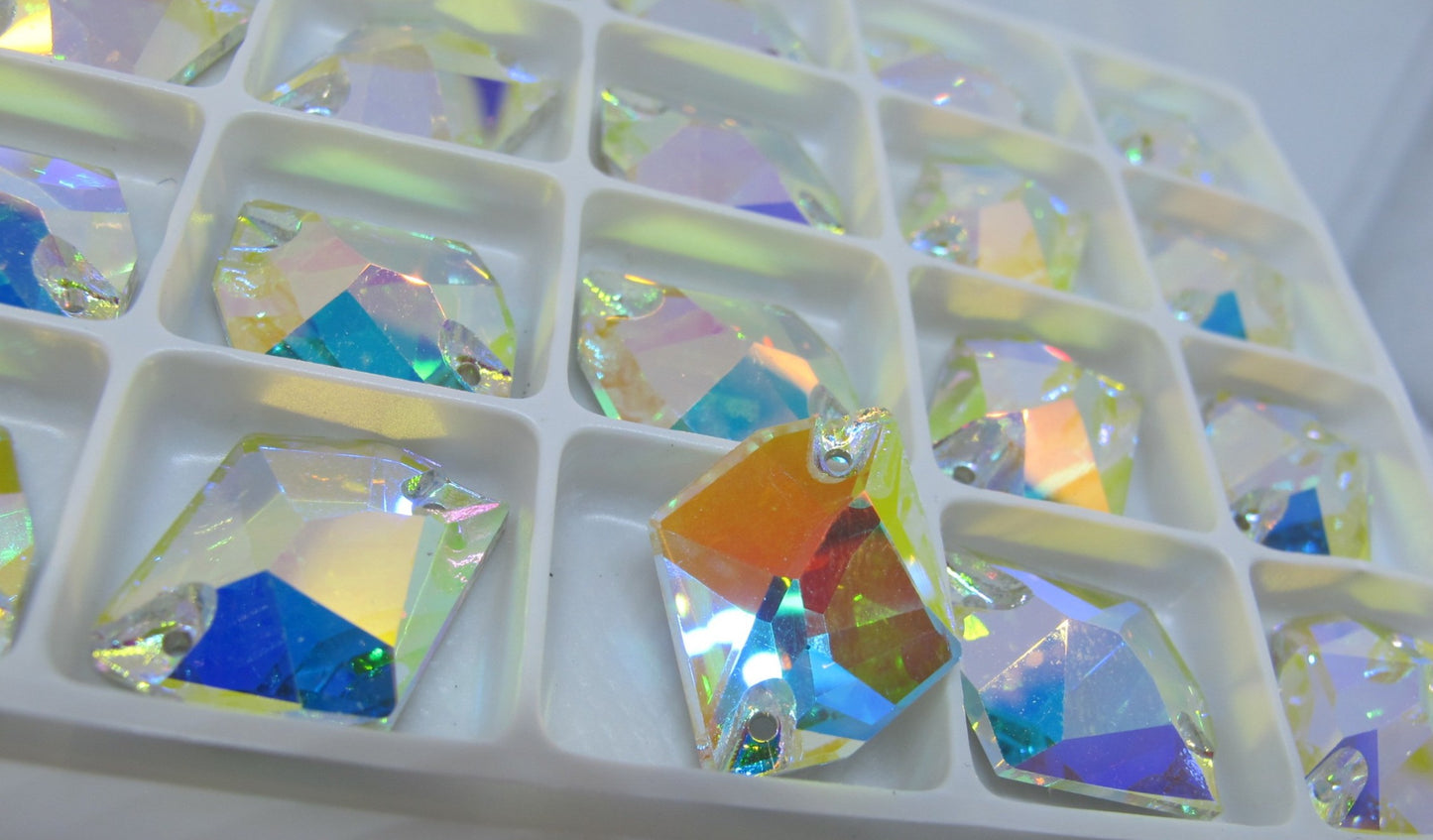 CRYSTAL AB - COSMIC SEW-ON CRYSTAL FLAT BACK