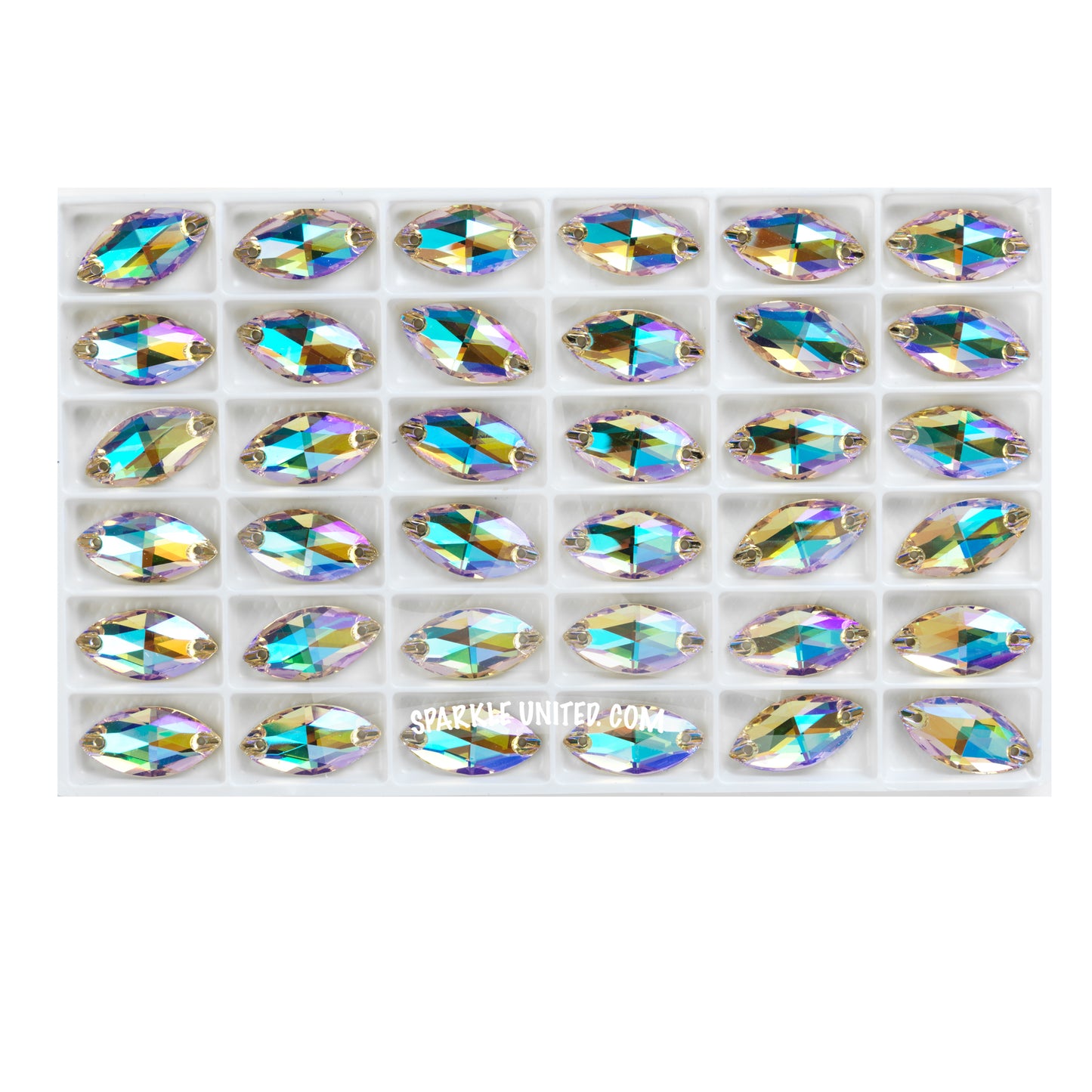 PARADISE SHINE - NAVETTE SEW-ON CRYSTAL 3220 FLAT BACK