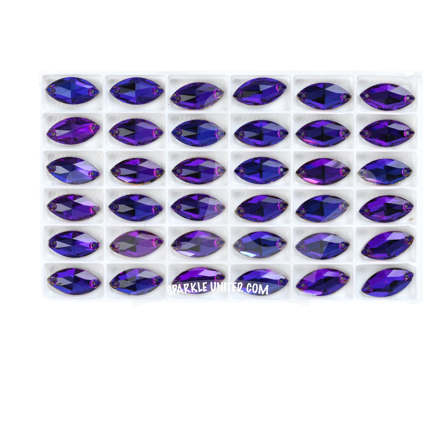 VIOLET BLUE - NAVETTE SEW-ON CRYSTAL 3220 FLAT BACK