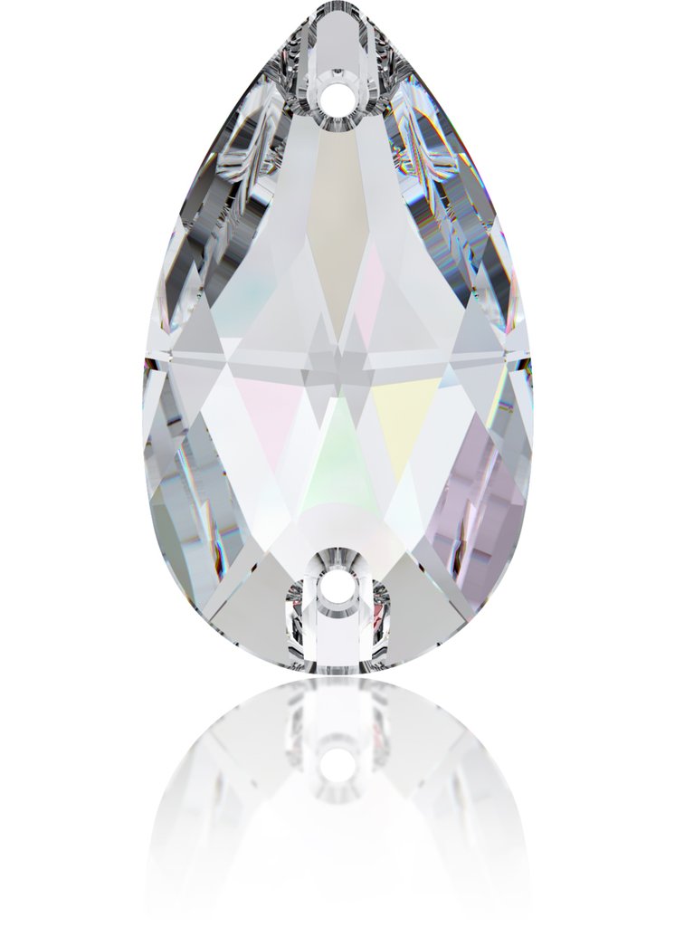 CRYSTAL AB- DROP SEW-ON CRYSTAL 3230 FLAT BACK