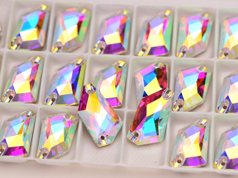 CRYSTAL AB - GALACTIC SEW-ON CRYSTAL FLAT BACK