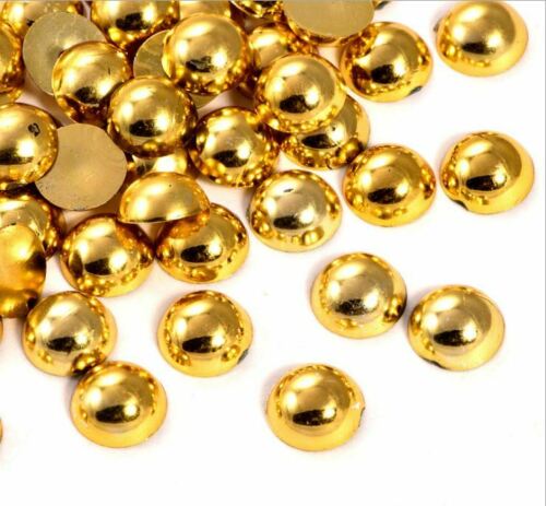 FLAT BACKED HALF PEARLS - GOLD