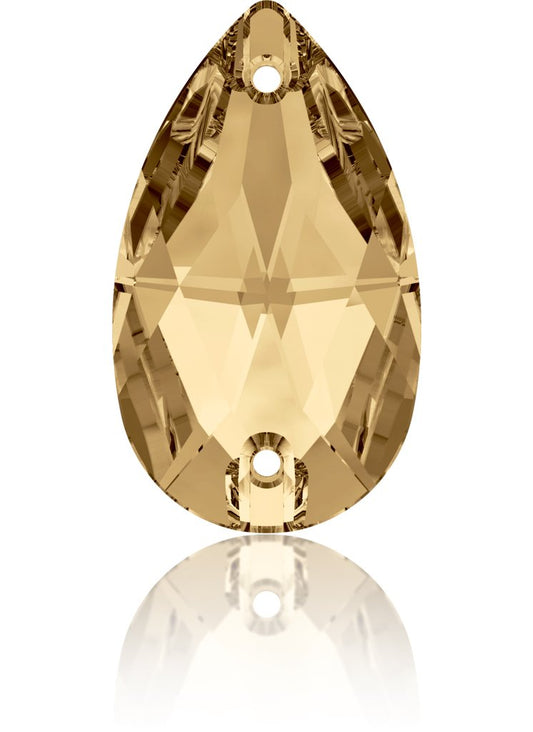 GOLDEN SHADOW - DROP SEW-ON CRYSTAL 3230 FLAT BACK