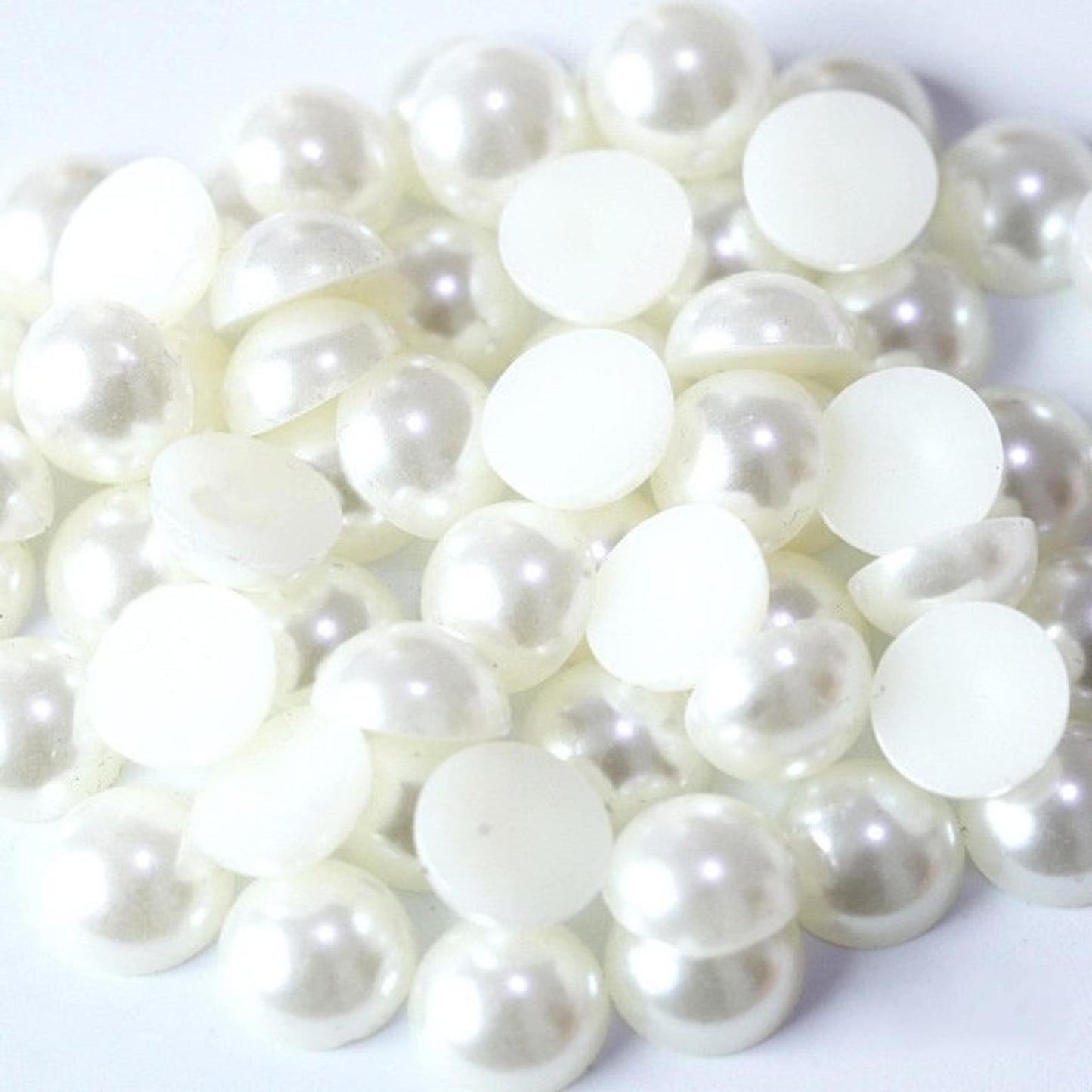 FLAT BACKED HALF PEARLS - IVORY