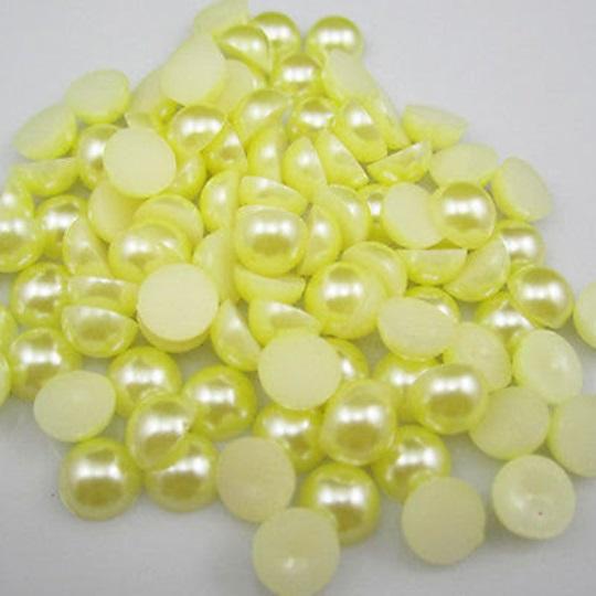 FLAT BACKED HALF PEARLS - LEMON