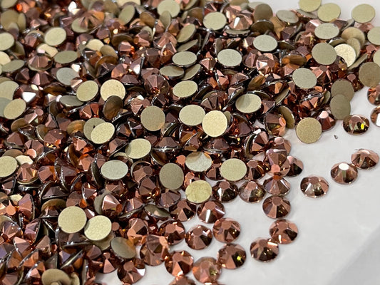 ROSE GOLD - 16 FACETS - 4A GRADE PREMIUM NO-HOTFIX GLASS RHINESTONE