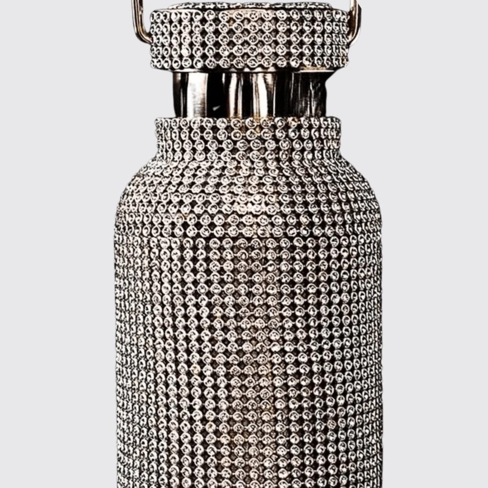 Crystal Rhinestone Water Bottle  SILVER