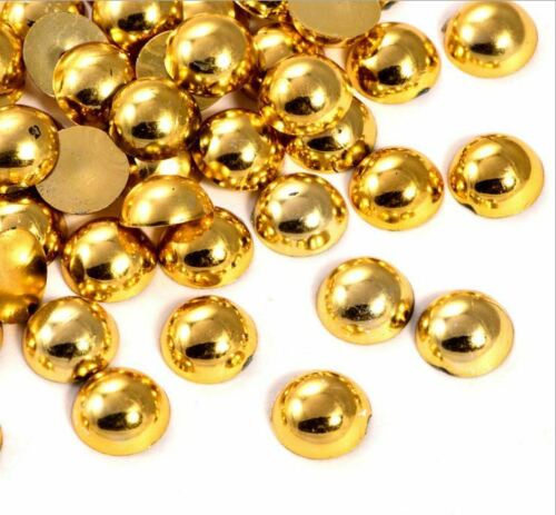 FLAT BACKED HALF PEARLS -  GOLD